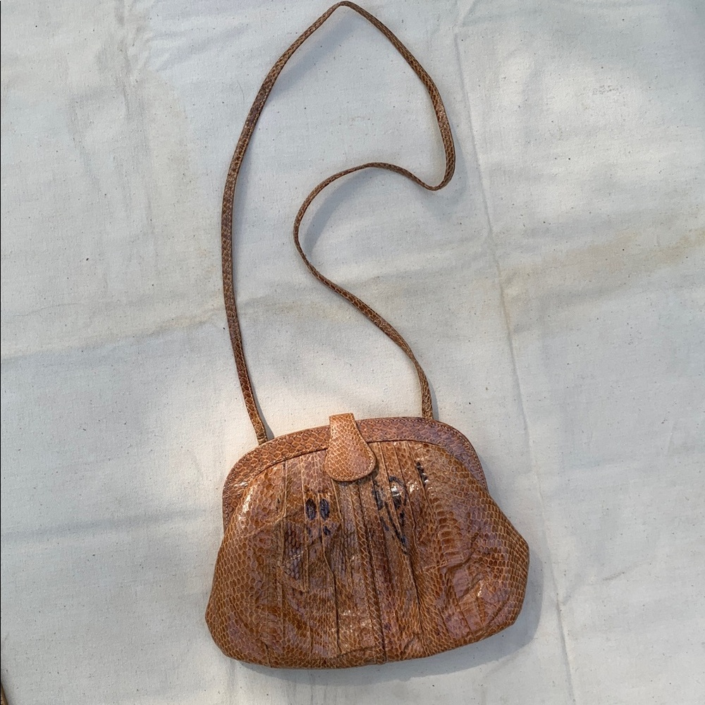 Vintage 1980s snakeskin crossbody bag